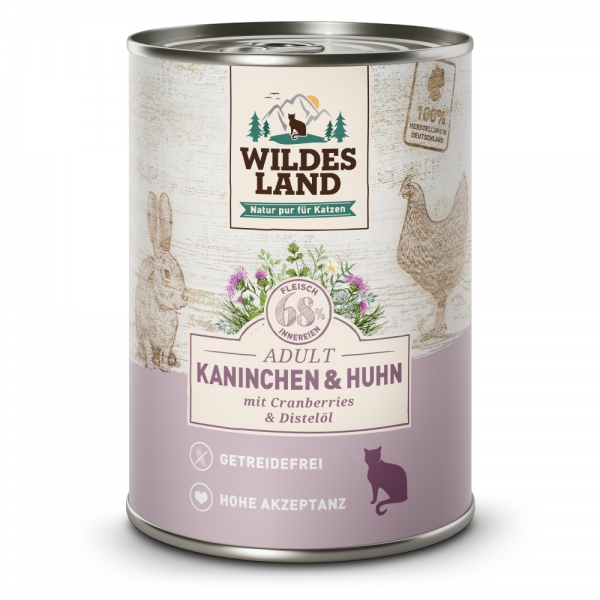 Wildes Land Cat  Kaninchen und Huhn 400g